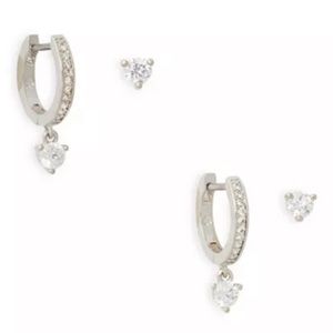 NWT ♠️ Kate Spade Crystal Stud & Huggie Hoop Earrings